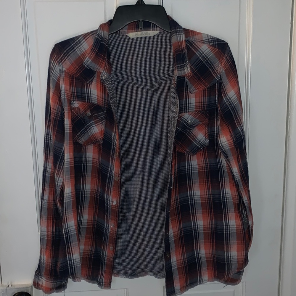Orange, Blue and White Flannel!
